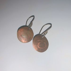 Copper plate earrings